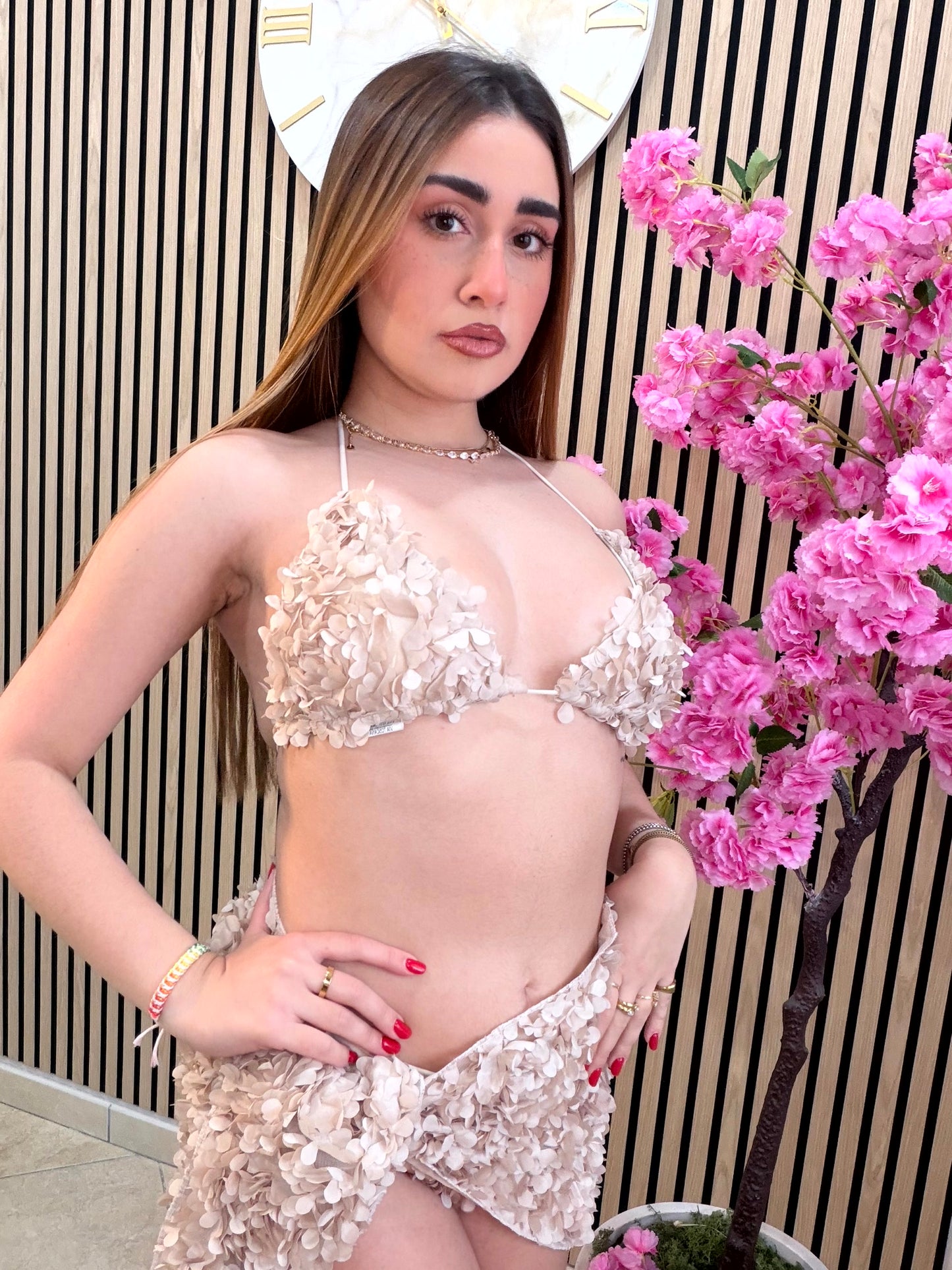 COSTUME FLOREALE BEIGE